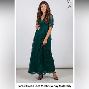 Pink Blush Lace Maxi Maternity Dress